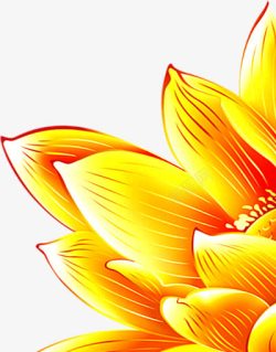 手绘黄色花纹花瓣素材