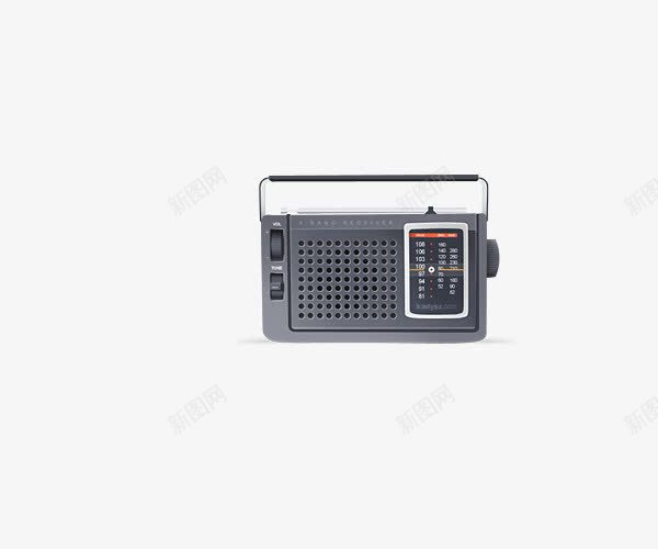 复古型收音机png免抠素材_新图网 https://ixintu.com 收音机 收音机免抠图片 收音机图片 灰色