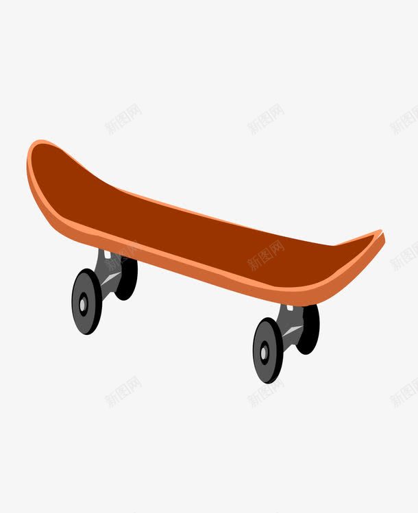 橙色滑板png免抠素材_新图网 https://ixintu.com 卡通 橙色 滑板 玩具