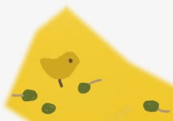 黄色海报效果鸟素材