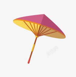 唯美粉色伞的矢量图素材