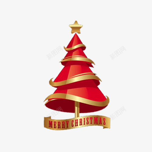 圣诞树装饰png免抠素材_新图网 https://ixintu.com 圣诞树 圣诞节 装饰 金色