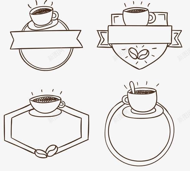 多款手绘咖啡标签矢量图图标ai_新图网 https://ixintu.com 咖啡 咖啡豆 图标 手绘 标签 矢量图