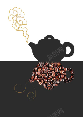 咖啡和茶的沟通海报背景背景