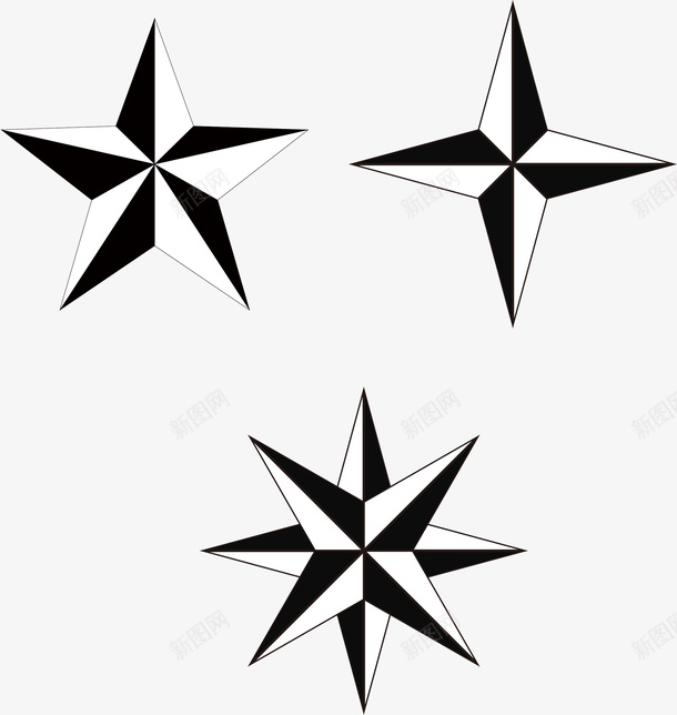星形几何标志矢量图图标ai_新图网 https://ixintu.com 几何星形 星形logo 星形标志 酷炫星形 矢量图
