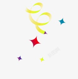 漂浮四角星素材