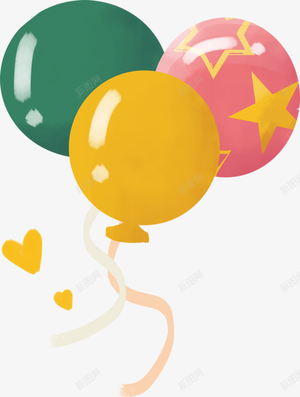 漂浮在空中的的气球png免抠素材_新图网 https://ixintu.com 卡通气球 可爱气球 粉色气球 绿色气球 蓝色气球
