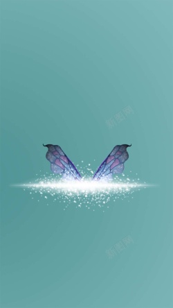 蓝色天使翅膀背景蓝色简约翅膀梦想商业H5背景高清图片