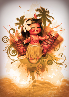 夏威夷主题风格海报背景图背景