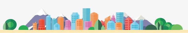 城市建筑彩色png免抠素材_新图网 https://ixintu.com 城市 山 彩色 彩色城市 简约 绿色