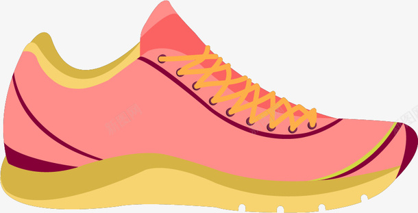 卡通粉色运动鞋png免抠素材_新图网 https://ixintu.com 免抠PNG 卡通 弧线 粉色 线条 运动鞋