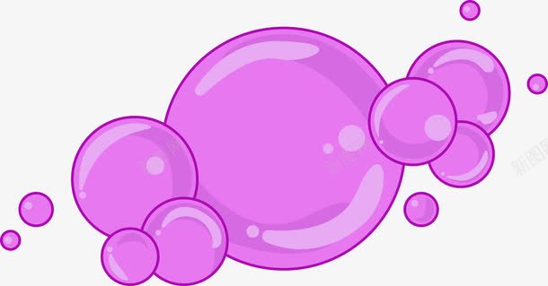 紫色卡通气泡png免抠素材_新图网 https://ixintu.com 卡通气泡 梦幻 气泡 氧气泡 氧气泡泡 泡泡 紫色 透明