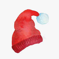 手绘水彩圣诞帽子素材