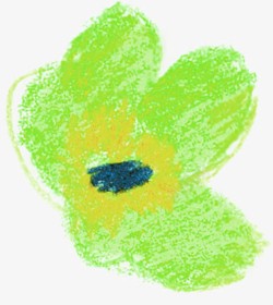 儿童手绘绿色花朵海报素材
