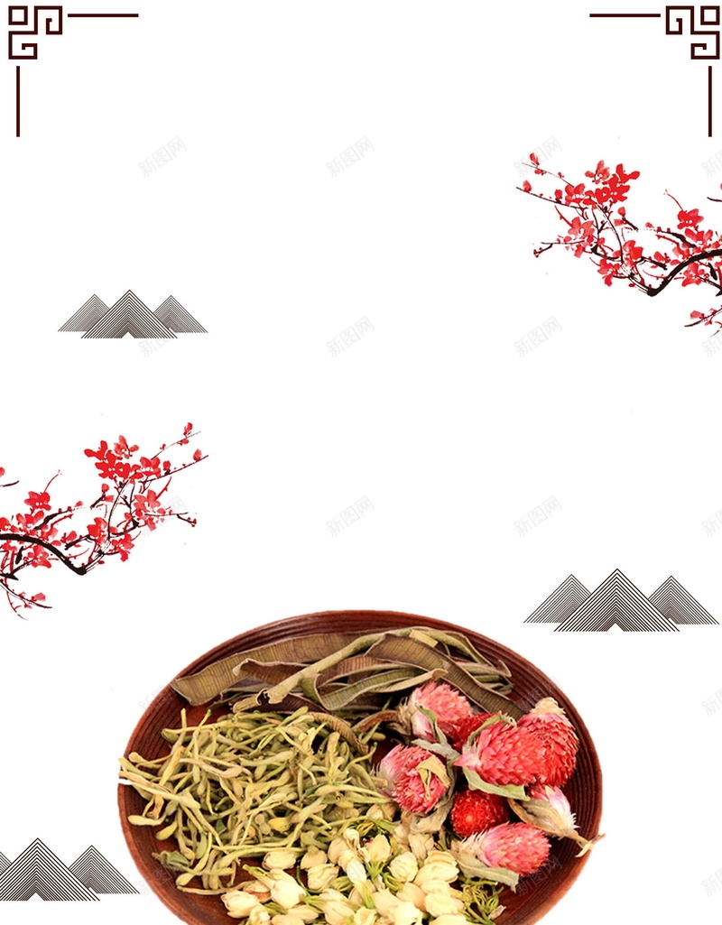 清新金银花药材花茶psd设计背景_新图网 https://ixintu.com 金银花茶叶 中药养生 平面设计 金银花茶 金银花 金银花种植 金银花泡茶 野生金银花 分层文件 PSD源文件 150PPI