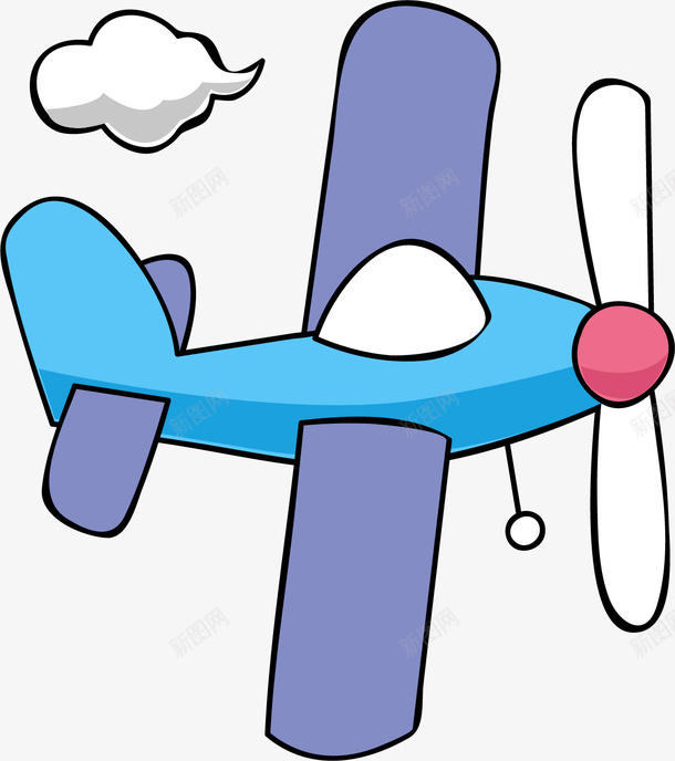 卡通飞机儿童画png免抠素材_新图网 https://ixintu.com 儿童 卡通 装饰 飞机