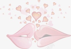 粉色嘴唇爱心素材