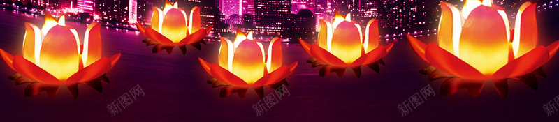 2017新年背景psd设计背景_新图网 https://ixintu.com 2017新年 鸡年 金鸡 灯笼 荷花 城市 中国风 紫色
