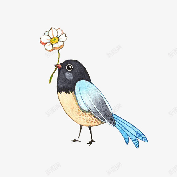 彩色小鸟png免抠素材_新图网 https://ixintu.com 卡通鸟 彩色小鸟素材图 手绘小鸟 花朵