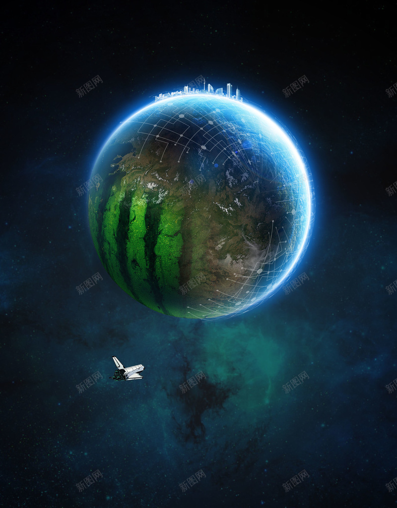 地球宇宙科技感海报psd设计背景_新图网 https://ixintu.com 商务 地球宇宙科技感海报 科幻 科技 科技感 科技风 高科技