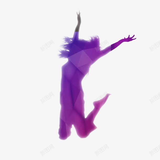 人物剪影png免抠素材_新图网 https://ixintu.com 女人剪影 紫色剪影 舞动