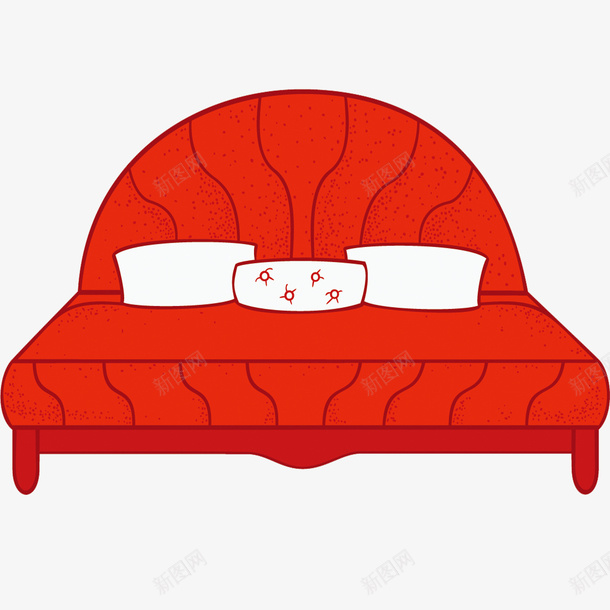 红色床家具png免抠素材_新图网 https://ixintu.com 家具 家具矢量 素材 红色 红色矢量