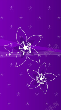 紫色花立体背景图背景