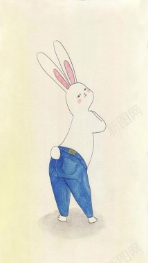 卡通手绘兔子H5背景背景