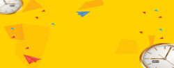 纸飞机淘宝素材简约几何黄色扁平淘宝海报背景高清图片