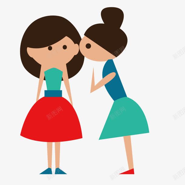 两个女孩png免抠素材_新图网 https://ixintu.com 卡通 女孩 闺蜜