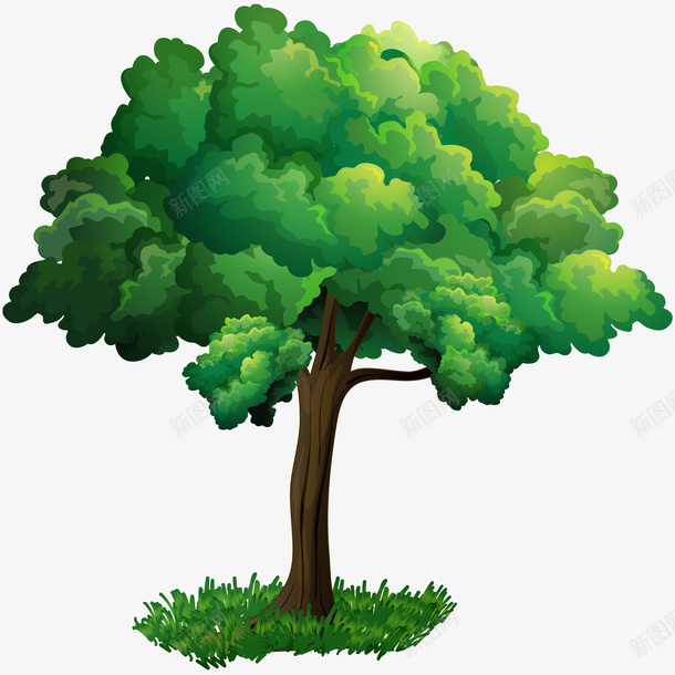 卡通植物绿色手绘树木元素png免抠素材_新图网 https://ixintu.com 卡通 树 植物 绿植