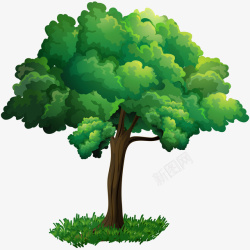 卡通植物绿色手绘树木元素素材
