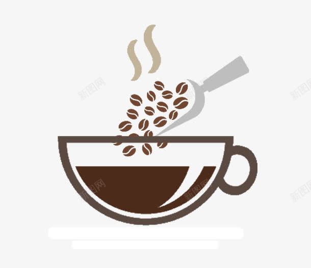 扁平咖啡杯png免抠素材_新图网 https://ixintu.com 咖啡 咖啡杯 咖啡豆 扁平