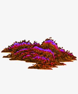 紫色山堆素材