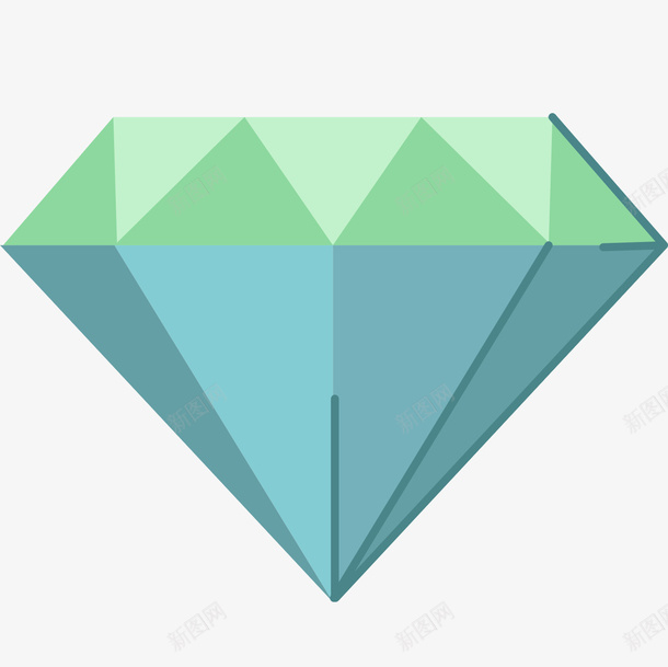 二维卡通绿色钻石png免抠素材_新图网 https://ixintu.com 二维卡通绿色钻石 卡通绿色钻石 绿色钻石 钻石