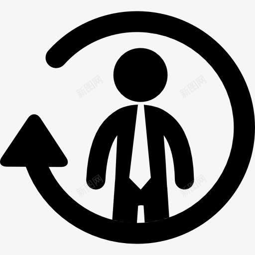 商人在圆形箭头图标png_新图网 https://ixintu.com 业务 人 循环 循环的箭头 标志 生意人