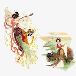 工笔画美人工笔美女高清图片