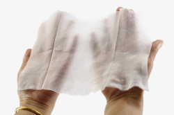 双手拿湿纸巾无纺布湿纸巾素材