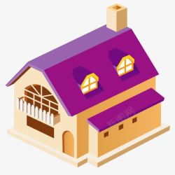 紫色小别墅款式素材