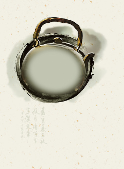 水墨饮料中国风水墨晕染古典茶壶造型背景素材高清图片