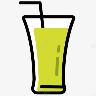 果汁饮料杯子吸管图标图标
