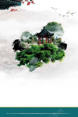 中国风房地产海报背景背景