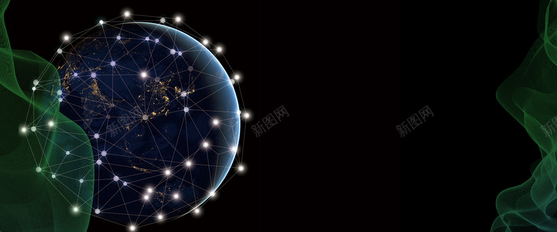 科技全球化banner海报psd设计背景_新图网 https://ixintu.com 互联网 全球化 商务 地球 大数据 科技 科技互联