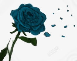 藏青花朵藏青色手绘花朵海报展板高清图片