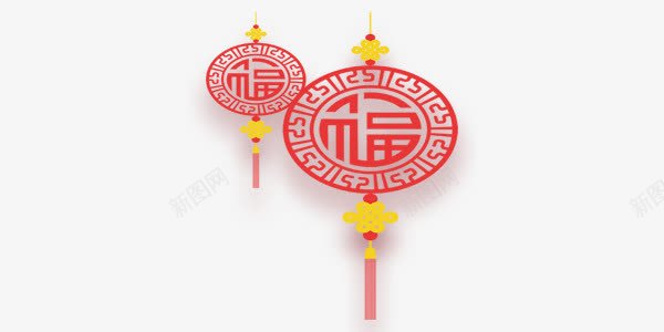 中国结装饰png免抠素材_新图网 https://ixintu.com 中国结 福来了 红色