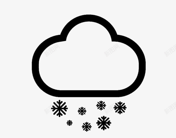 大雪天气示意图图标png_新图网 https://ixintu.com 大雪 天气示意图 简笔画 简约