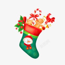 创意扁平合成圣诞节礼袜素材