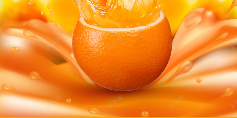商务新鲜橙汁H5背景psd设计背景_新图网 https://ixintu.com 商务 新鲜 果园 果汁 橙汁 水果俯拍 水果俯视 水果拼盘 水果沙拉 黄色