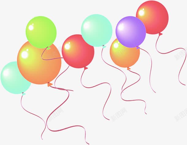彩色卡通节日气球装饰png免抠素材_新图网 https://ixintu.com 卡通 彩色 气球 节日 装饰 设计
