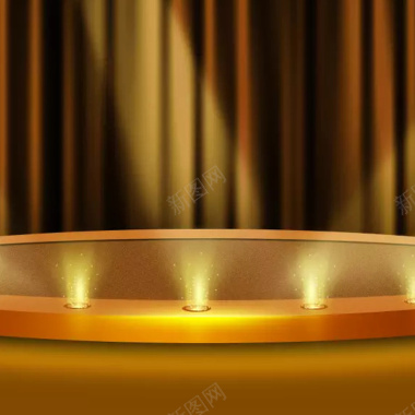 金色舞台灯光背景图背景